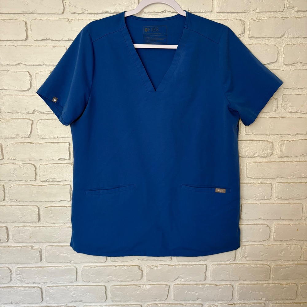 Figs Royal Blue‎ Casma Scrub Top Women's Size Large
